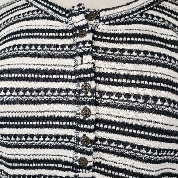 Lucky brand striped Henley black and off white - Picture 8 of 8